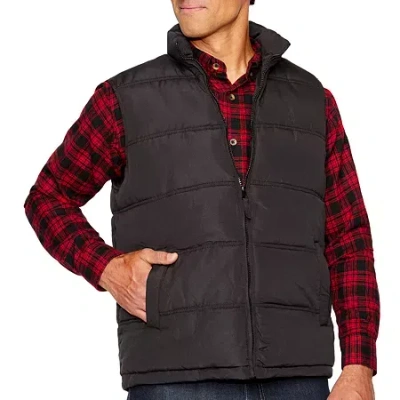 Smiths Workwear Double Insulated Channel Mens Midweight Puffer Vest In Black