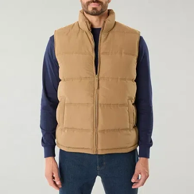 Smiths Workwear Double Insulated Channel Mens Midweight Puffer Vest In Brown