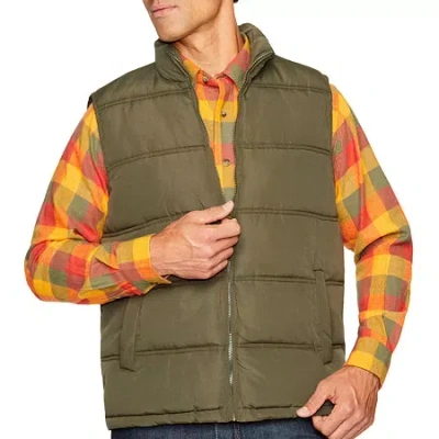 Smiths Workwear Double Insulated Channel Mens Midweight Puffer Vest In Green