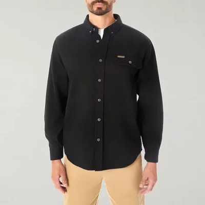 Smiths Workwear Heavyweight Chamois Flannel Mens Long Sleeve Regular Fit Flannel Shirt In Black