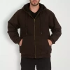 Smiths Workwear Mens Hooded Midweight Bomber Jacket In Brown