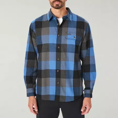 Smiths Workwear Mens Long Sleeve Regular Fit Flannel Shirt In Blue