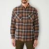 Smiths Workwear Mens Long Sleeve Regular Fit Flannel Shirt In Brown