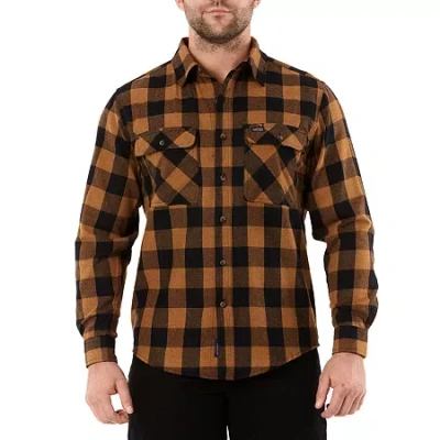 Smiths Workwear Mens Long Sleeve Regular Fit Flannel Shirt In Brown