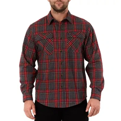 Smiths Workwear Mens Long Sleeve Regular Fit Flannel Shirt In Burgundy
