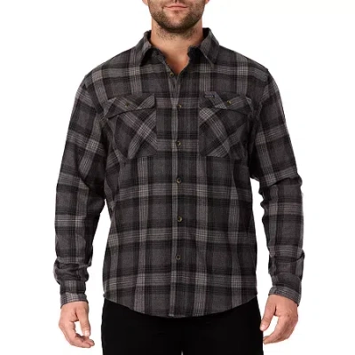 Smiths Workwear Mens Long Sleeve Regular Fit Flannel Shirt In Gray