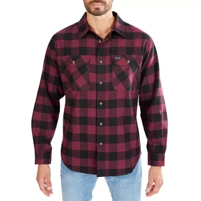 Smiths Workwear Mens Long Sleeve Regular Fit Flannel Shirt In Purple