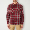 Smiths Workwear Mens Long Sleeve Regular Fit Flannel Shirt In Red