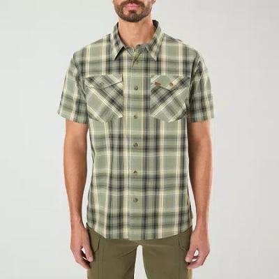 Smiths Workwear Mens Short Sleeve Regular Fit Stretch Fabric Button-down Shirt In Green