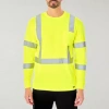 Smiths Workwear Reflective Safety Mens Crew Neck Long Sleeve T-shirt In Yellow