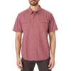 Smiths Workwear Sandwashed Mens Short Sleeve Regular Fit Button-down Shirt In Red