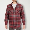 Smiths Workwear Sherpa Flannel Mens Midweight Big And Tall Shirt Jacket In Red
