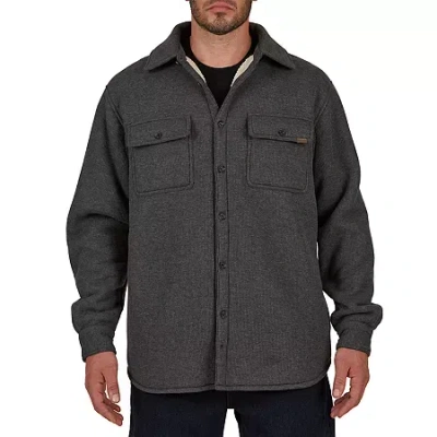 Smiths Workwear Sherpa Heather Thermal Mens Shirt Jacket In Gray