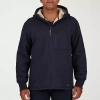 Smiths Workwear Sherpa Hooded Thermal Mens Shirt Jacket In Blue
