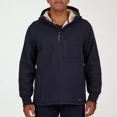 Smiths Workwear Sherpa Hooded Thermal Mens Shirt Jacket In Blue