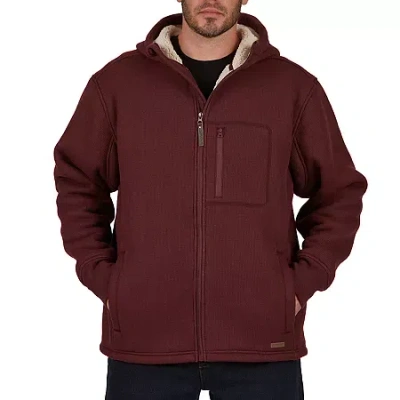 Smiths Workwear Sherpa Hooded Thermal Mens Shirt Jacket In Red