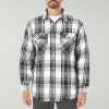 Smiths Workwear Sherpa Lined Flannel Mens Midweight Shirt Jacket In Black