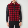 Smiths Workwear Sherpa Lined Plaid Mens Midweight Fleece Vest In Red