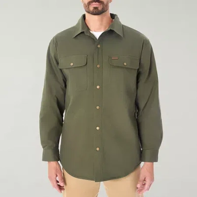 Smiths Workwear Sherpa Lined Stretch Canvas Mens Midweight Big And Tall Shirt Jacket In Green