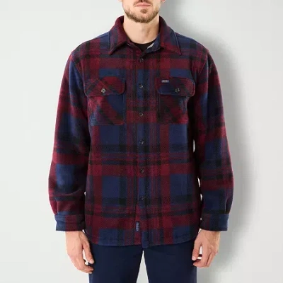 Smiths Workwear Sherpa Mens Fleece Shirt Jacket In Blue