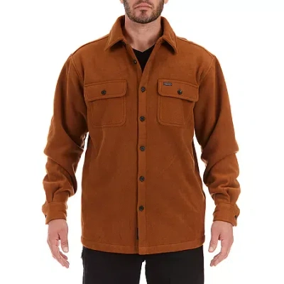Smiths Workwear Sherpa Mens Fleece Shirt Jacket In Brown