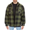 Smiths Workwear Sherpa Mens Fleece Shirt Jacket In Green