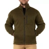 Smiths Workwear Sherpa Mock Neck Mens Fleece Jacket In Green