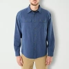 Smiths Workwear Solid Heather Mens Long Sleeve Regular Fit Flannel Shirt In Blue