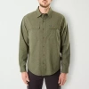Smiths Workwear Solid Heather Mens Long Sleeve Regular Fit Flannel Shirt In Green