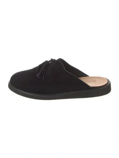 Pre-owned Smock Suede Slippers In Black