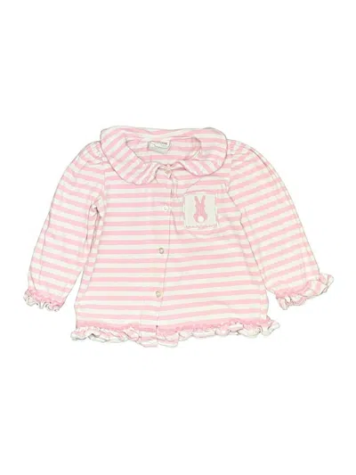 Pre-owned Smocked Auctions Kids' Long Sleeve Blouse In Pink