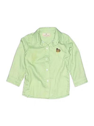 Pre-owned Smockingbird Kids' Long Sleeve Button Down Shirt In Green