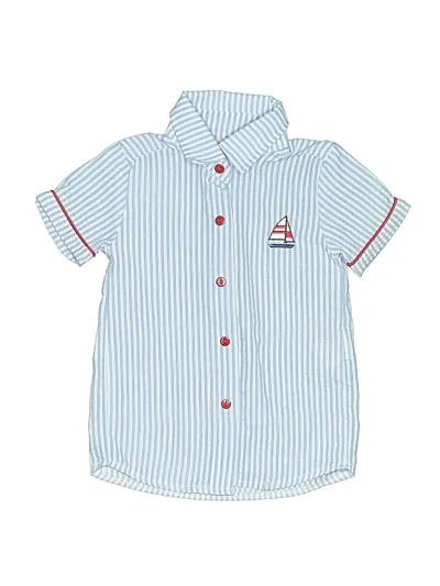 Pre-owned Smockingbird Kids' Short Sleeve Button Down Shirt In Blue