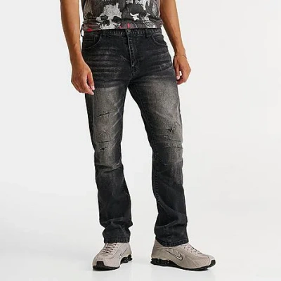 Smoke Rise Men's Distressed Straight Leg Denim Jeans In Multi