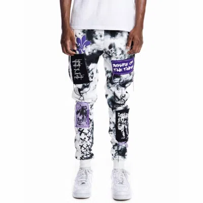 Smoke Rise Men's Gothic Fashion Fleece Jogger In Cloud Black In Multi