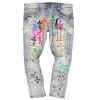 Smoke Rise Men's Gothic Fashion Jeans In Bowery Blue In Multi