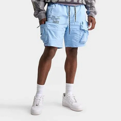 Smoke Rise Men's Nylon Cargo Shorts In Blue