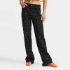 Smoke Rise Women's Alex Mid-rise Wide Leg Rhinestone Denim Pants