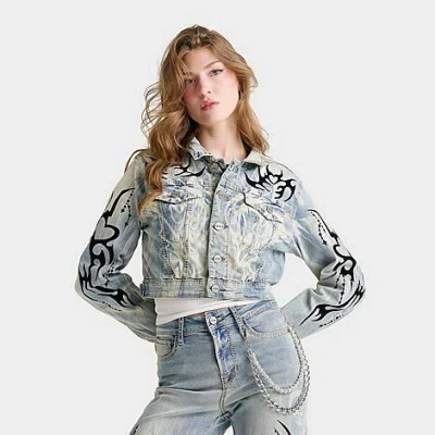 Smoke Rise Women's Olivia Heart Denim Jacket In Blue
