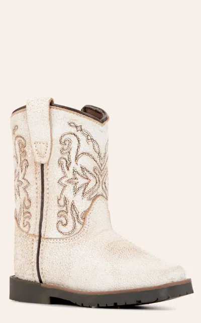 Smoky Mntn Babies' Smoky Mountain Toddler's Autry Antique White Wide Square Toe Cowboy Boots
