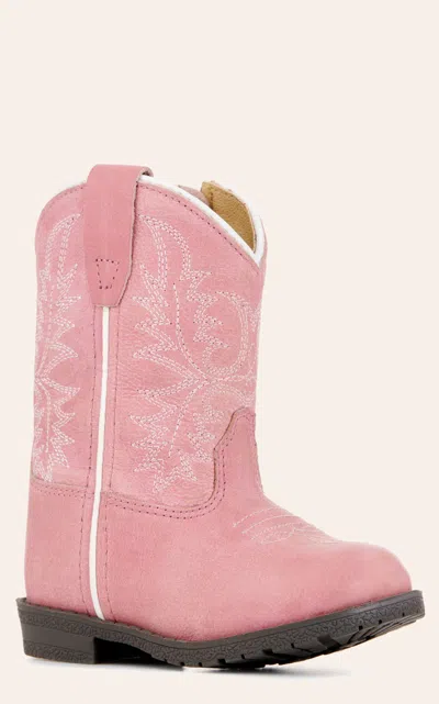 Smoky Mntn Babies' Smoky Mountain Toddler's Hopalong Distressed Pink Round Toe Cowboy Boots