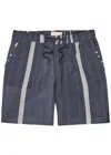 Smr Days Escubelle Striped Cotton And Linen-blend Shorts In Blue