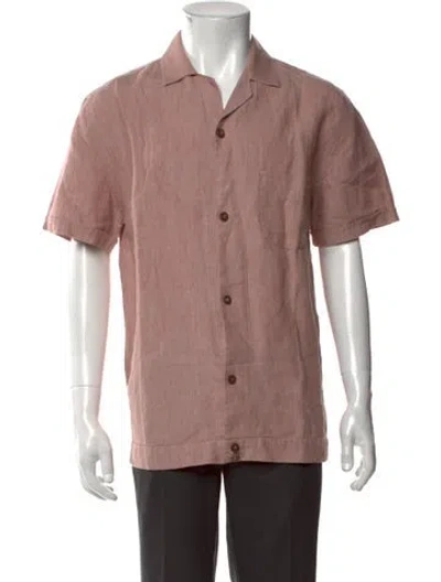 Pre-owned Smr Days Linen Short Sleeve Shirt In Red