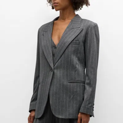 Smythe 90's Blazer In Grey Pinstripe