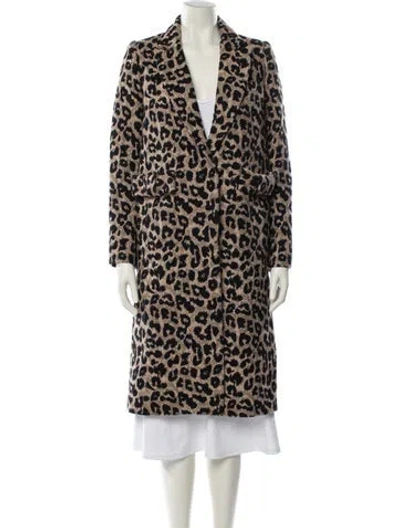 Pre-owned Smythe Alpaca Animal Print Faux Fur Coat In Multi