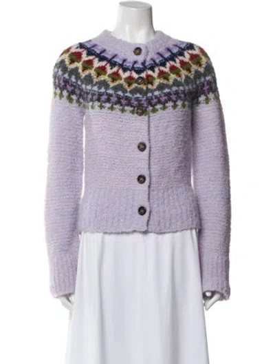 Pre-owned Smythe Alpaca Graphic Print Sweater In Blue