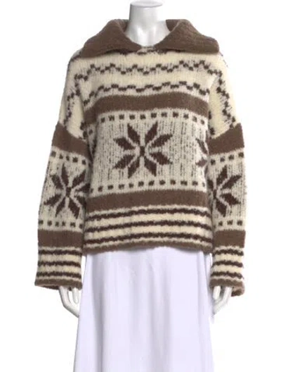 Pre-owned Smythe Alpaca Patterned Sweater In Neutrals