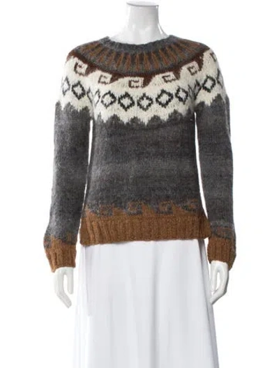 Pre-owned Smythe Alpaca Printed Sweater In Gray
