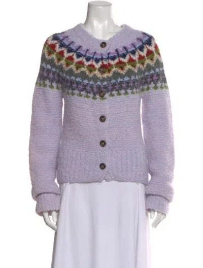 Pre-owned Smythe Alpaca Printed Sweater In Purple