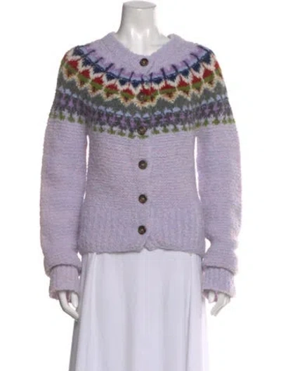 Pre-owned Smythe Alpaca Printed Sweater In Purple